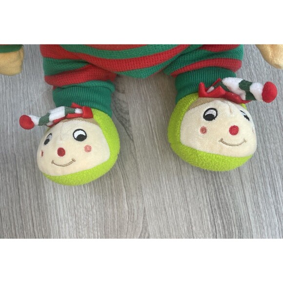 Disney Store Winnie the Pooh Bear Pajamas Red Green Christmas Plush Toy  EUC - Picture 3 of 11